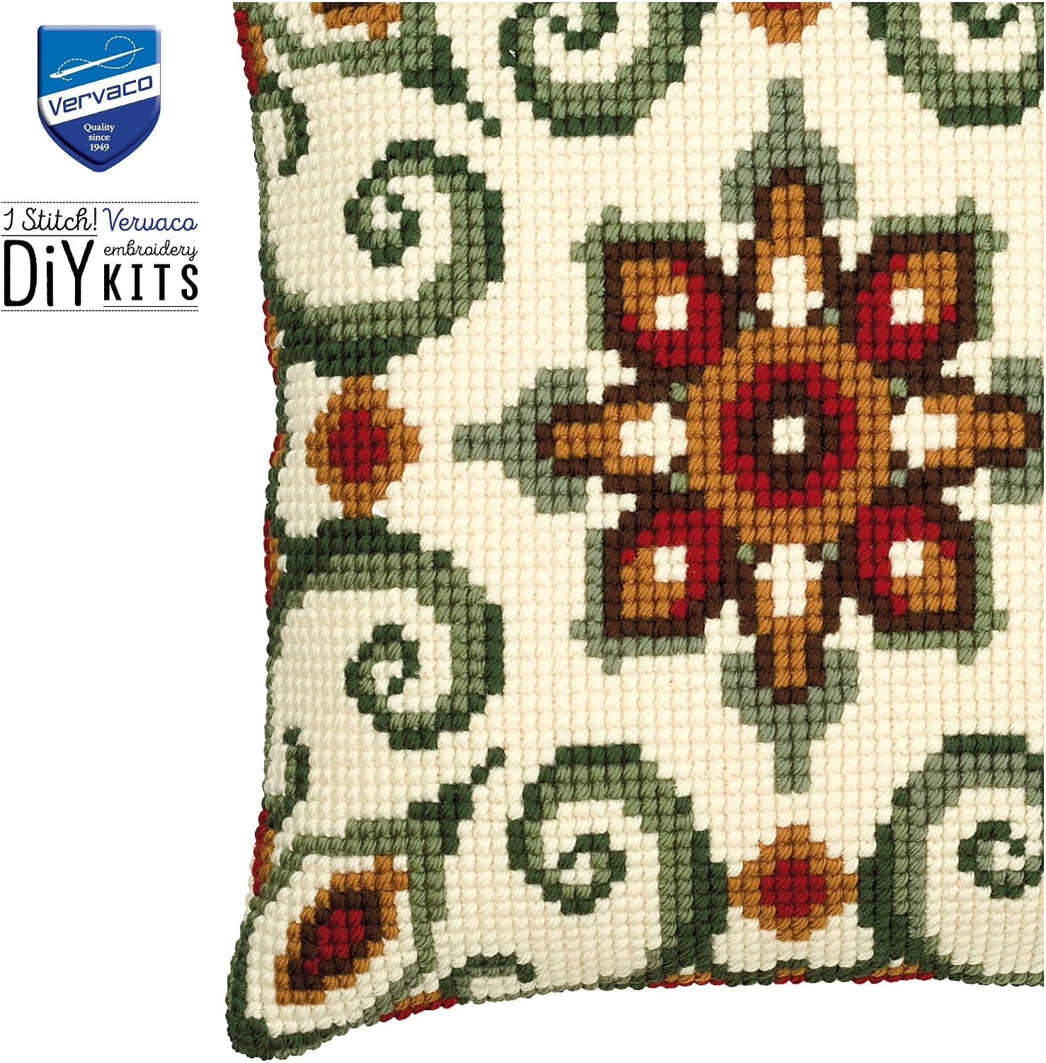 Detalle 2 de VERVACO GEOMETRIA – zestaw do haftu krzyżykowego na poduszkę 40 × 40 cm