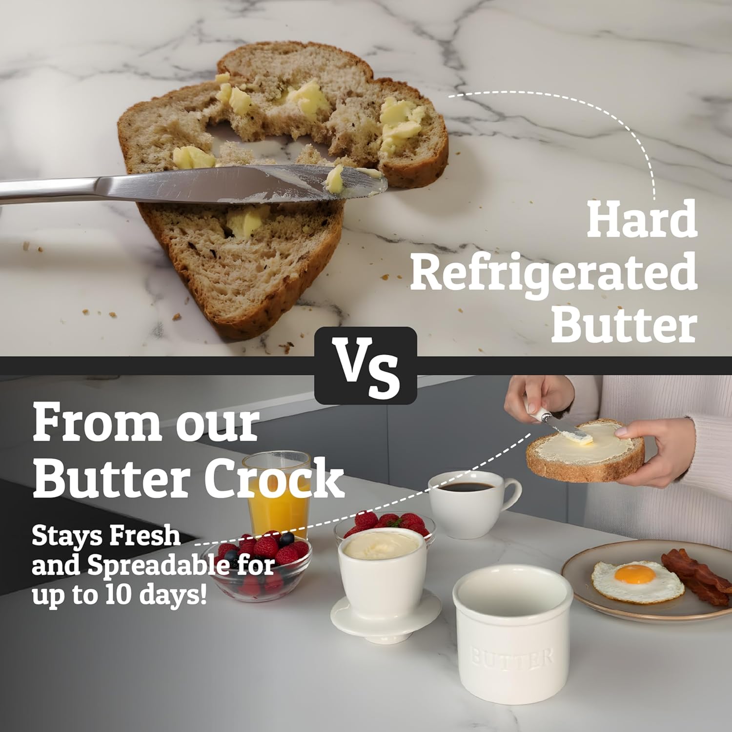 Detalle 2 de Priority Chef Butter Crock Ceramic Butter Dish 1.33 Sticks