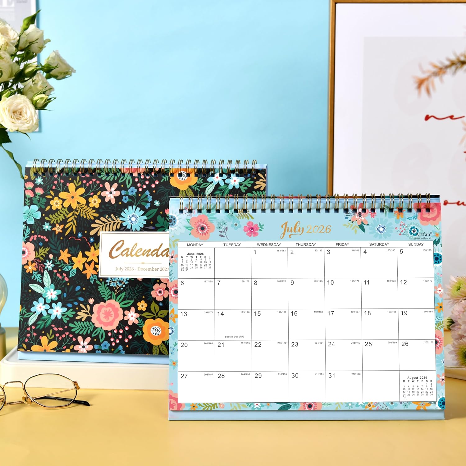 Thumbnail 6 de 2026-2027 Desk Calendar - Standing Flip with Thick Paper, July 2026 to December 2027