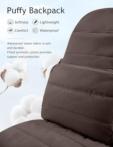 Detalle de Uselike Travel Backpack for Women, 15.6 Inch Laptop Backpack, Quilted 18L Water-Resistant Daypack (Dark Brown)