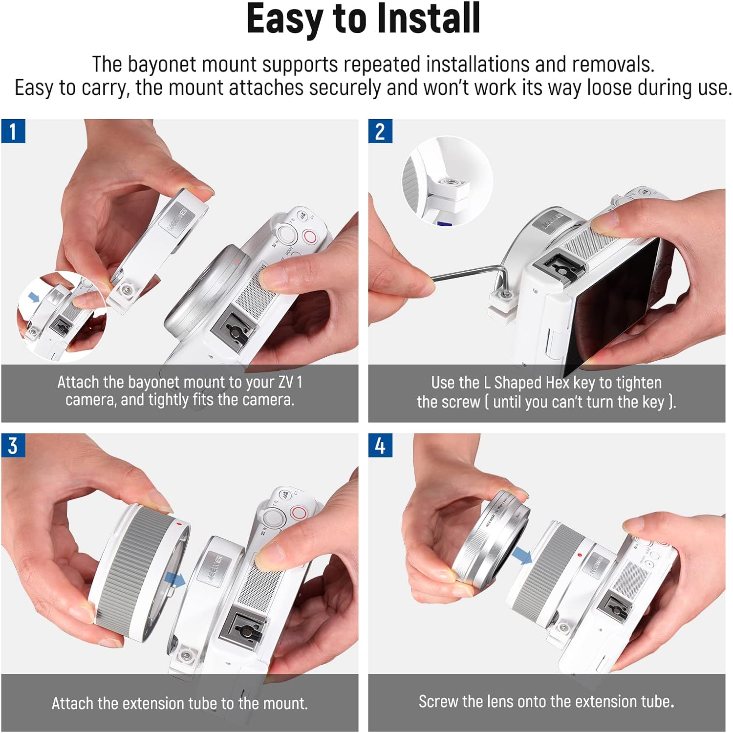 Thumbnail 5 de NEEWER 18mm wide angle and 10X macro lens for Sony ZV1 📷