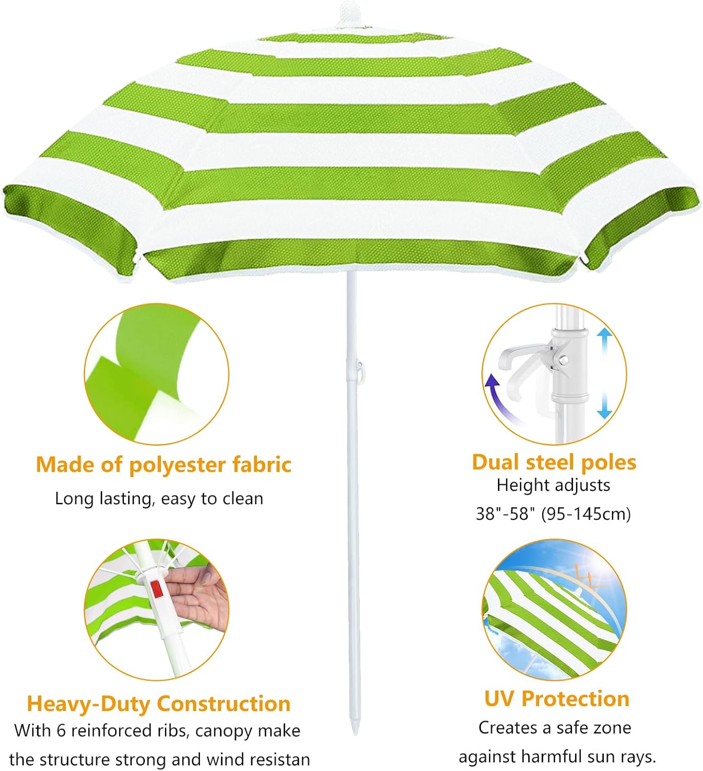 Detalle de Exokugo Kids' Outdoor Umbrella 41-Inch Canopy