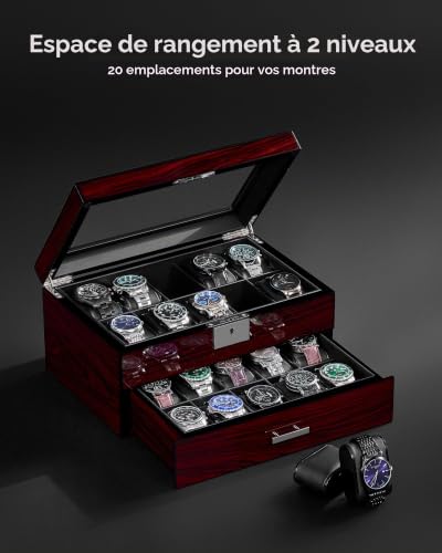 Detalle de ANWBROAD boîte à montres 20 emplacements