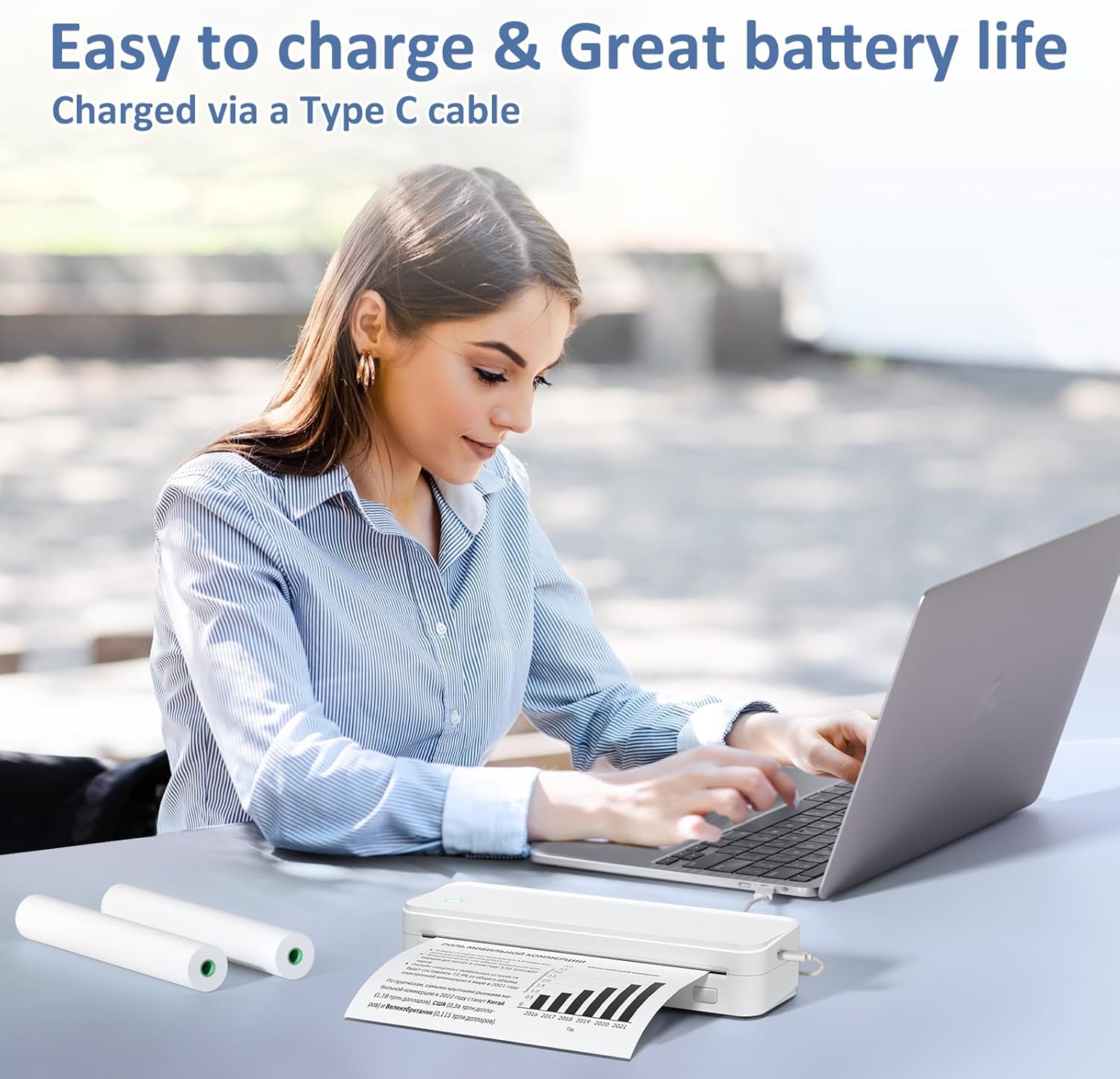 Thumbnail 4 de Gloryang Inkless Portable Printer for Travel 📷