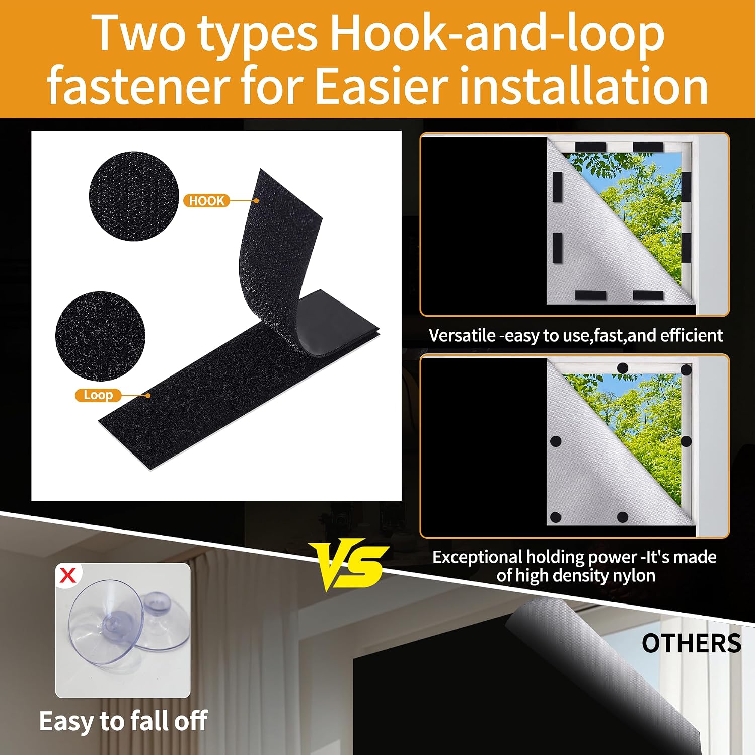 Thumbnail 4 de 250x145cm Blackout Blinds Large: 100% Blackout Material, Easy Temporary Fit, No Drill