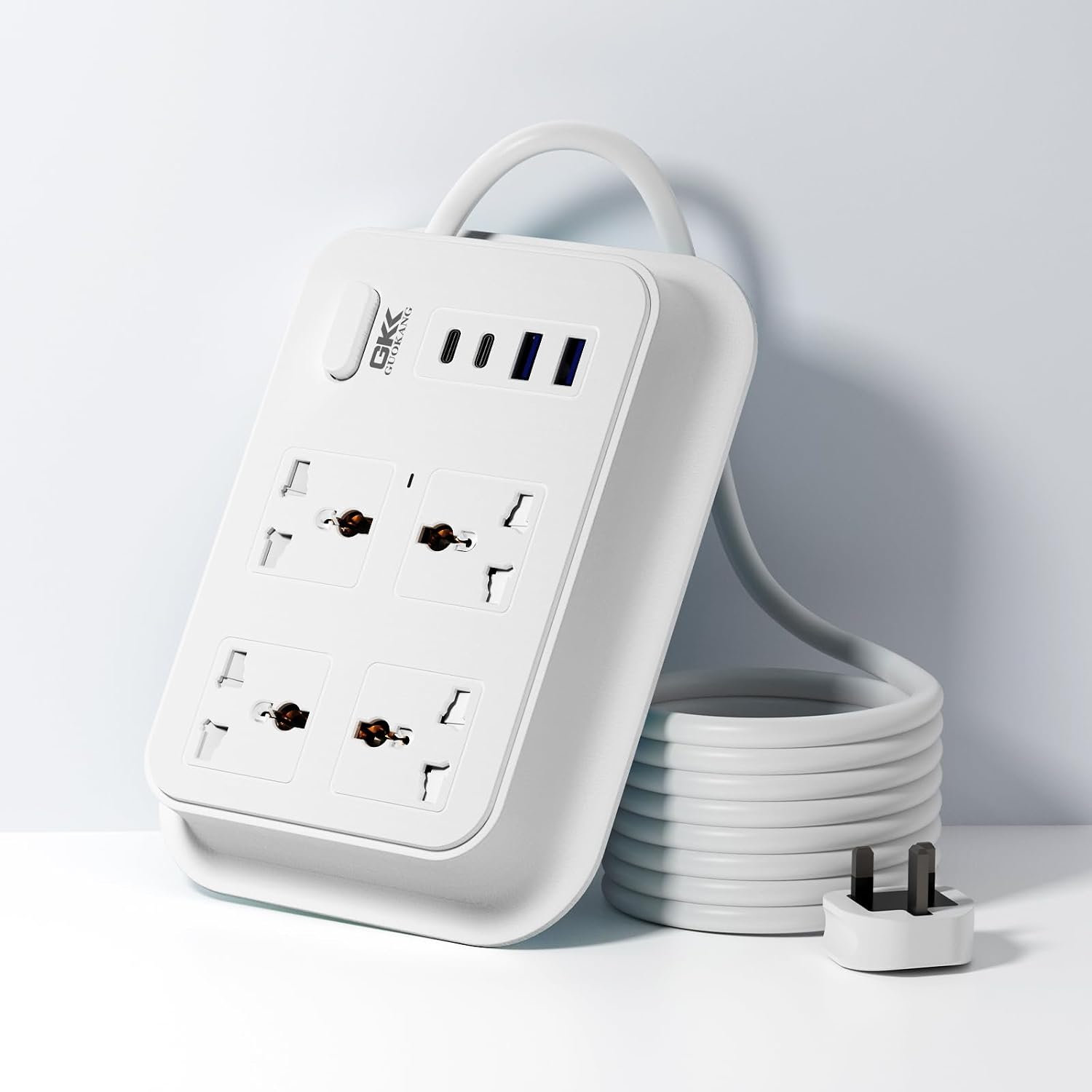 Thumbnail 6 de UK Power Strip 6-way extension with 3 USB, USB-C and 2500W/10A switch (white)