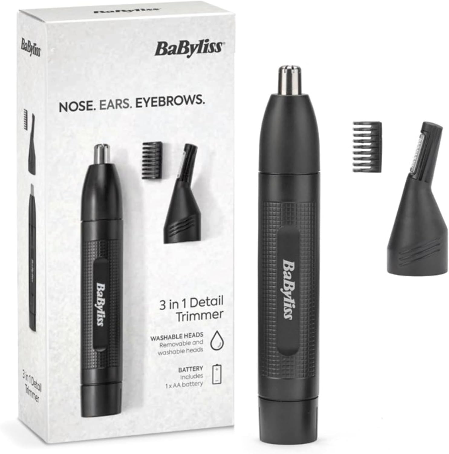 Thumbnail 5 de BaByliss Trimmer rifinitore naso/orecchie E650E: lama doppia, batteria e testa rimovibile