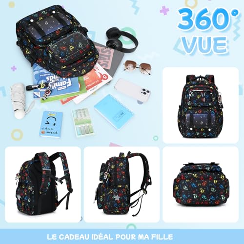 Thumbnail 7 de Sisipoet Sac à Dos Cartable Garçon Imperméable pour Collège et Lycée