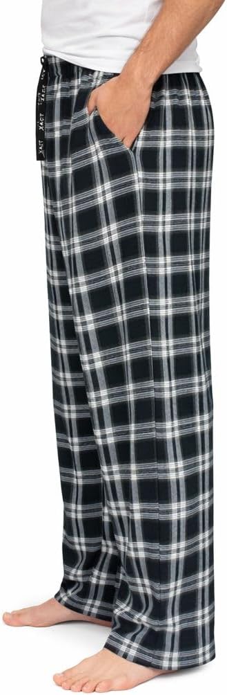 Detalle 2 de Xact Mens Soft Flannel Check Long Pyjama Bottoms / Lounge Pants – Regular Fit