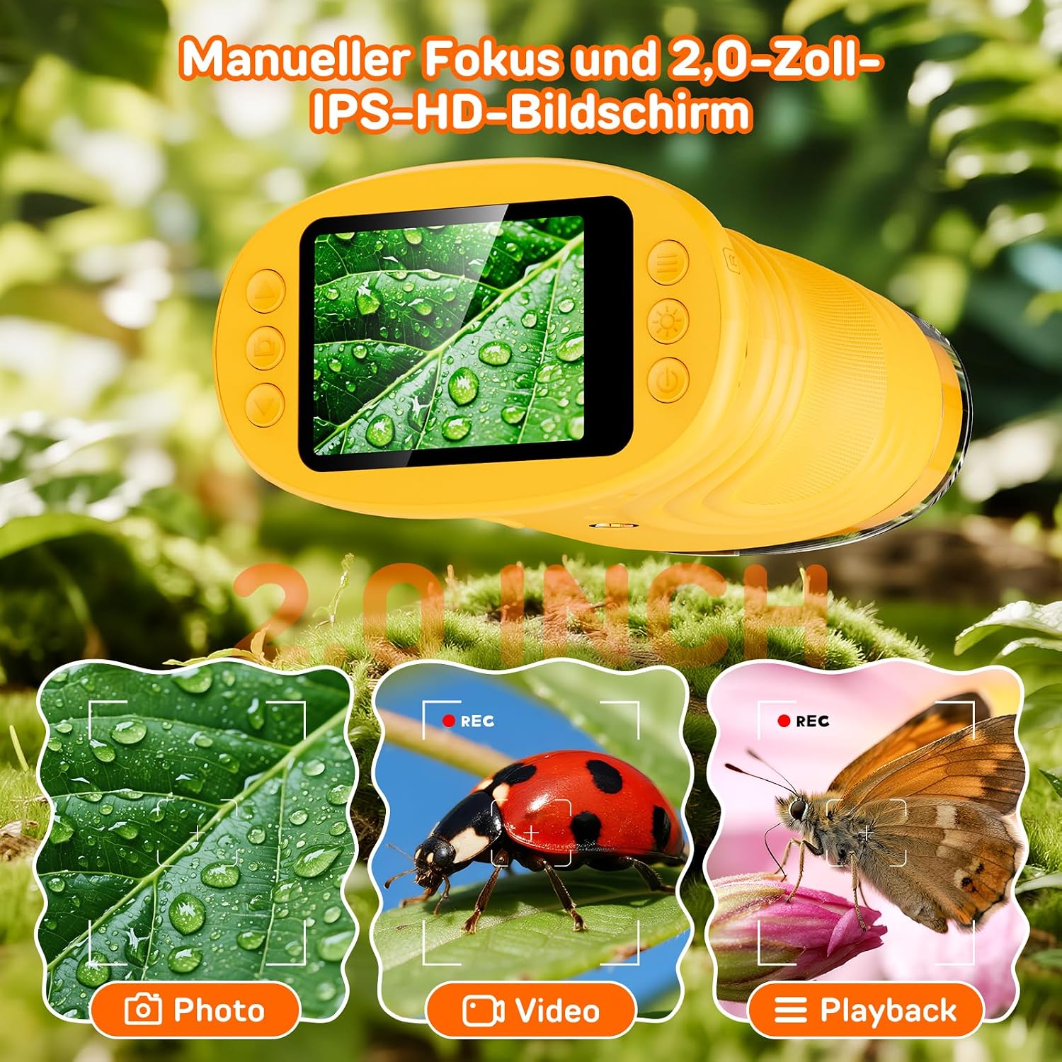 Thumbnail 6 de Ashfly Digitales Kindermikroskop 4K – Tragbares Taschenmikroskop mit 2,0" Display