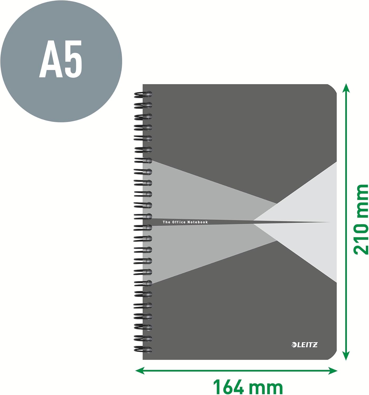 Thumbnail 4 de Leitz Office Collegeblock A5 kariert (44581025) – 5er Pack mit Spiralbindung & 360° Öffnung, FSC-Papier