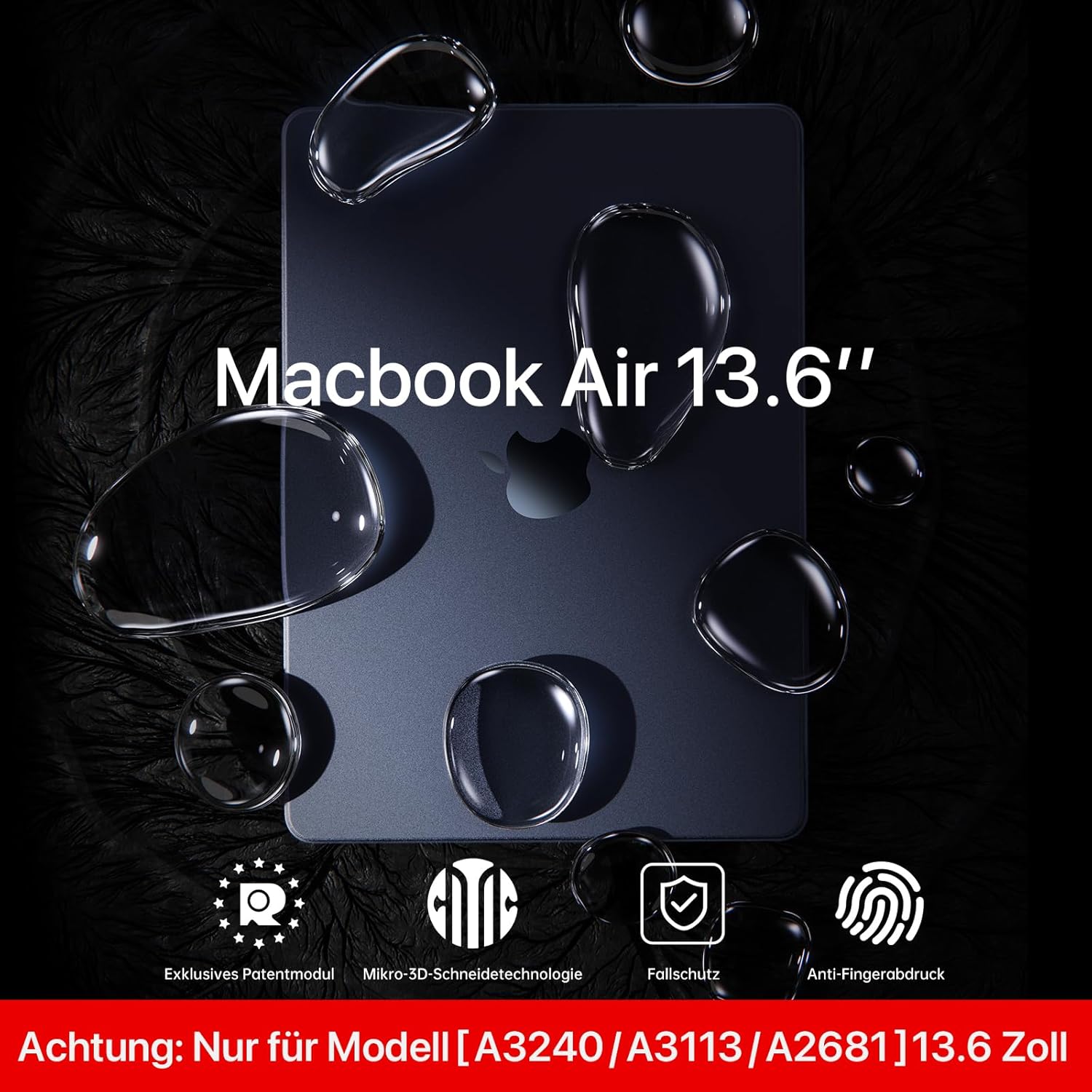 Thumbnail 1 de Schutzhülle für MacBook Air 13,6 Zoll mit Hartplastik-Fixierung – kompatibel mit A3449/A3240/A3113/A2681 (M2/M3/M4/M5)