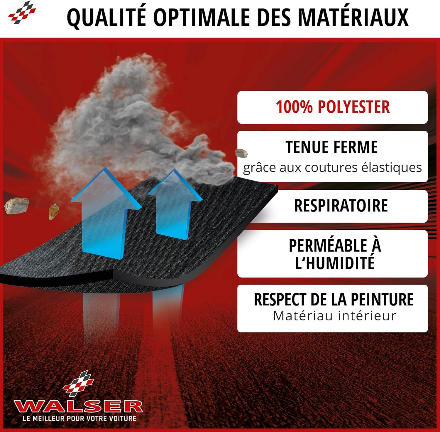 Detalle de WALSER bâche d'intérieur pour voiture Indoor Stretch – SUV/Van noir 8