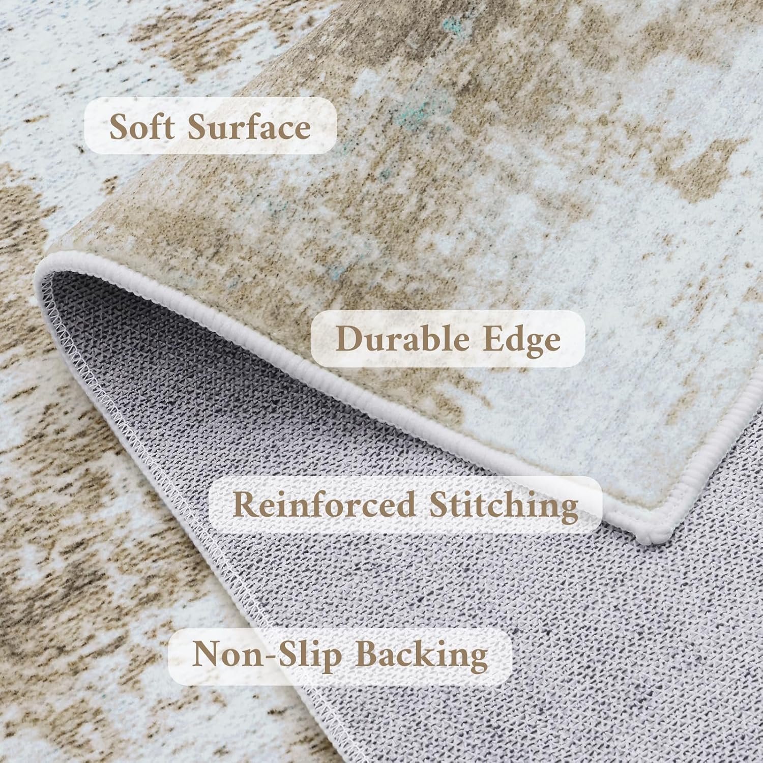 Thumbnail 2 de smiry Modern Abstract Area Rug 160x220cm in Gold