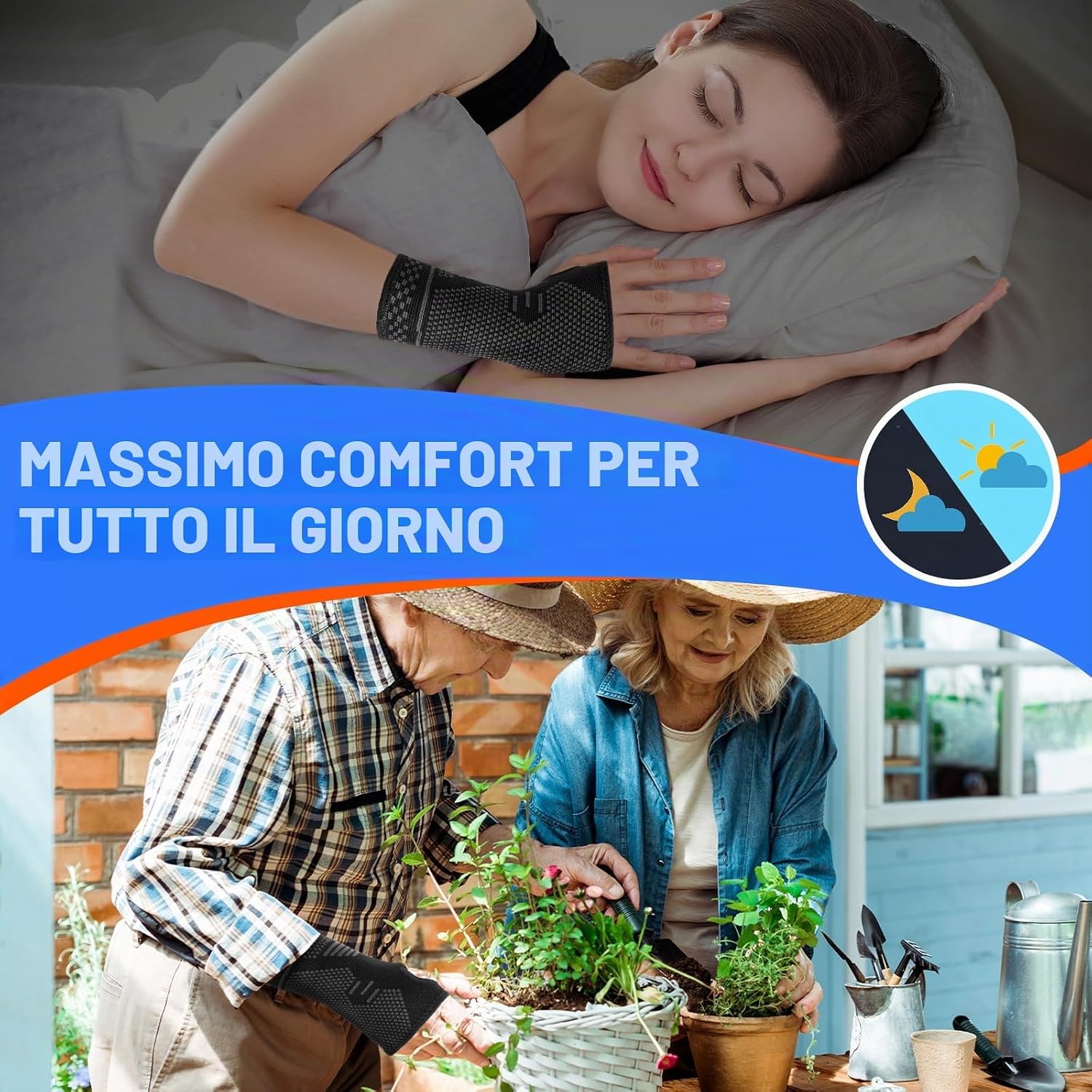Detalle de Lexniush Tutore Polso 2 Pezzi: supporto elastico e traspirante per tunnel carpale e lesioni