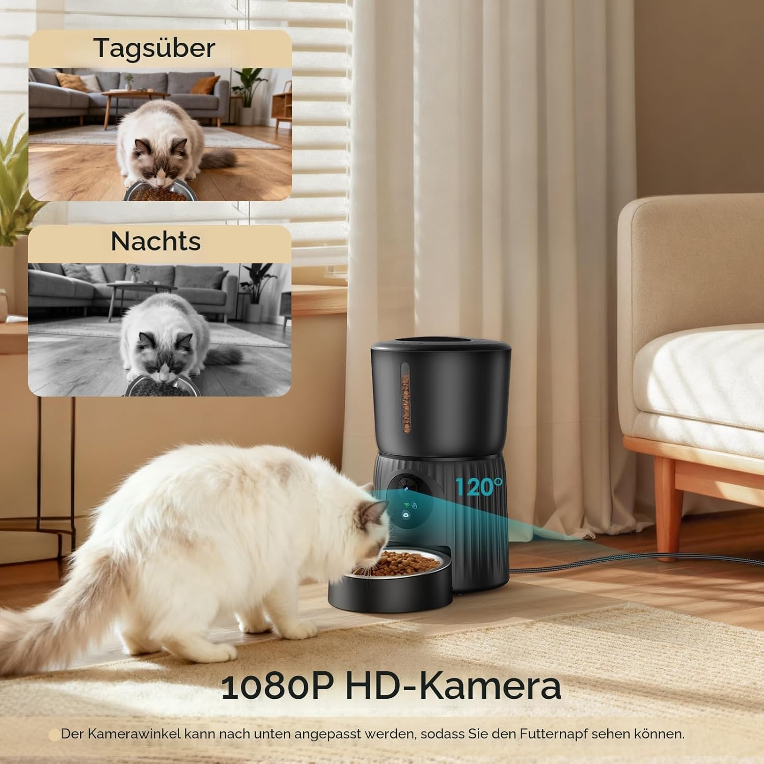 Detalle 2 de Faroro Futterautomat Katze 4L 🐾