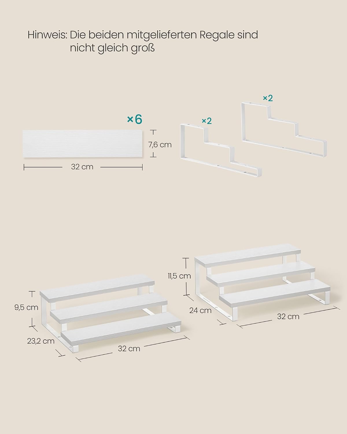Detalle de SONGMICS KCS116W01 Gewürzregal 3 Ebenen