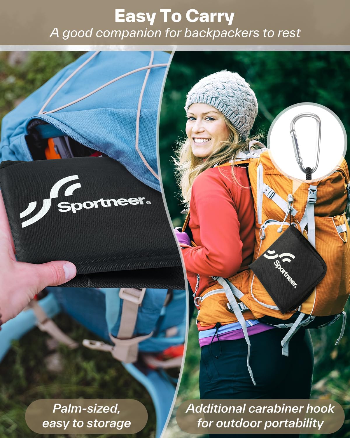 Detalle 2 de Sportneer CSP-01 Folding Sitting Pad, Waterproof and Lightweight