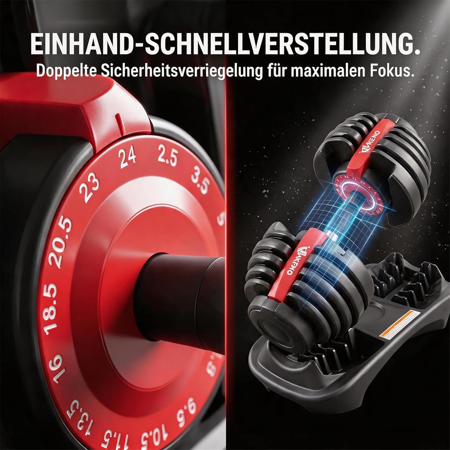 Thumbnail 4 de HAKENO verstellbare Kurzhanteln 2×24/40 kg (15 in 1) – platzsparendes Hantelset