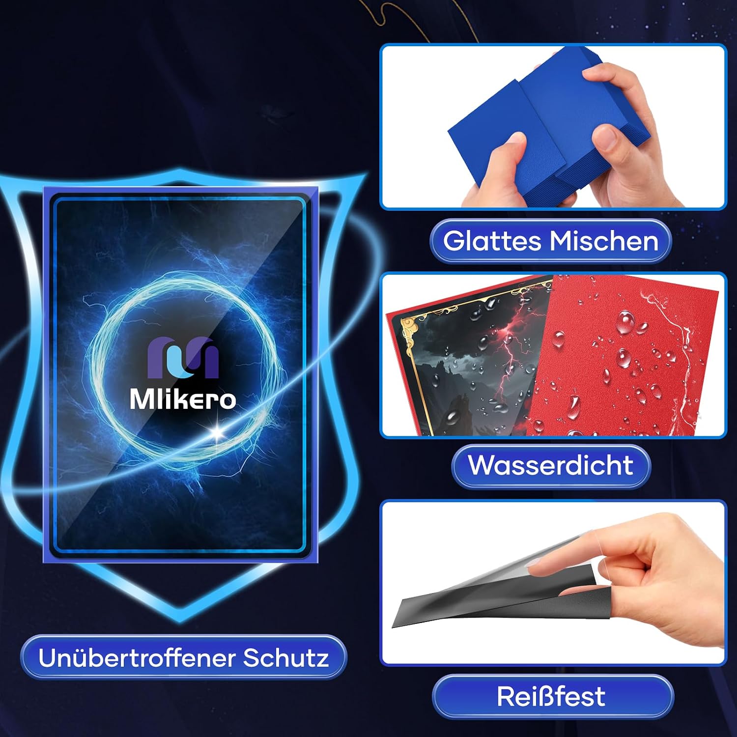 Thumbnail 3 de Mlikero 1000 Kartenhüllen (10 Farben) für Sammelkarten, 66 x 91 mm