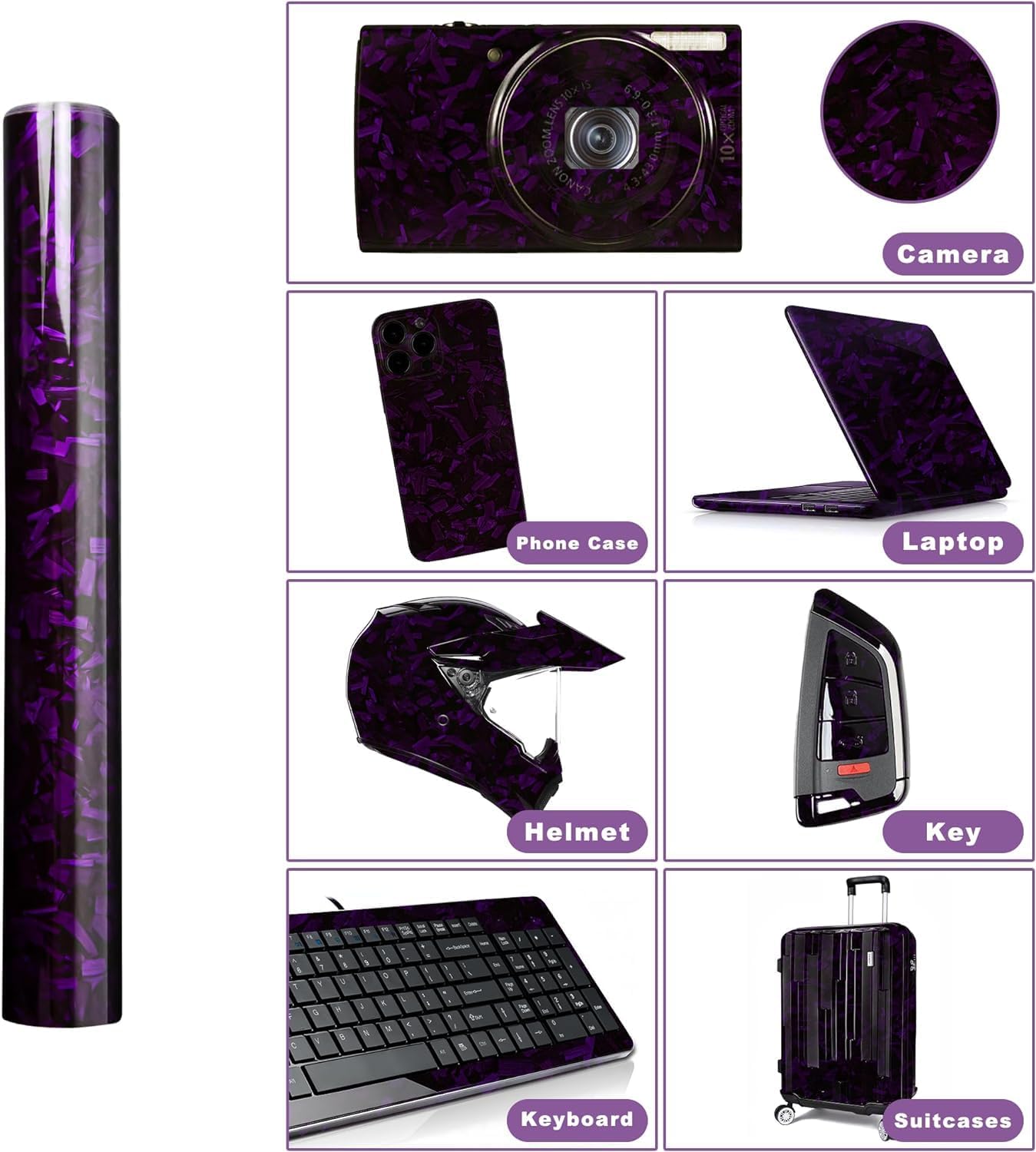 Thumbnail 5 de Arespark Purple Forged Carbon Fibre Vinyl Wrap (DIY adhesive film) 1ft x 5ft