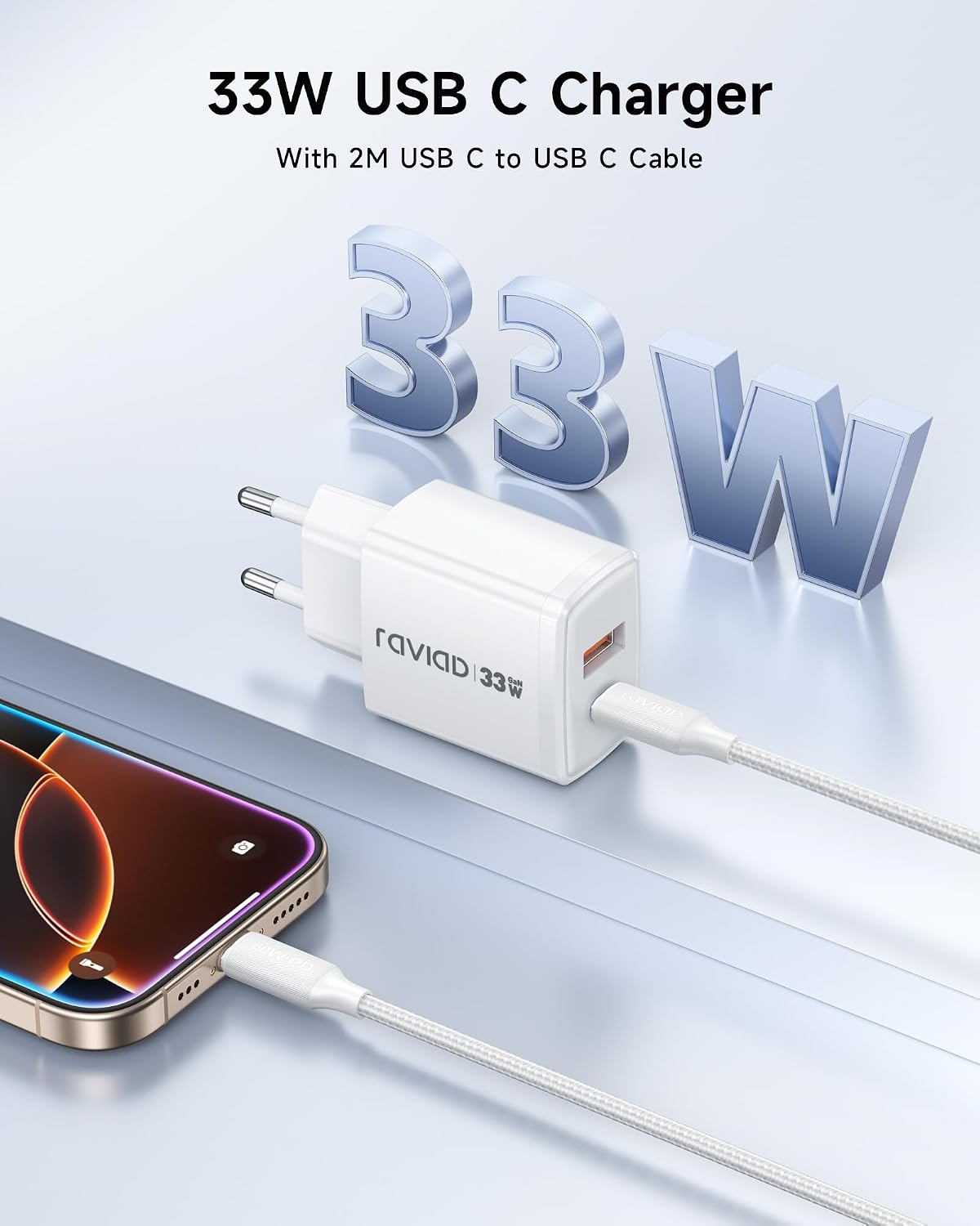 Thumbnail 1 de RAVIAD 33W Cargador USB C Carga rápida
