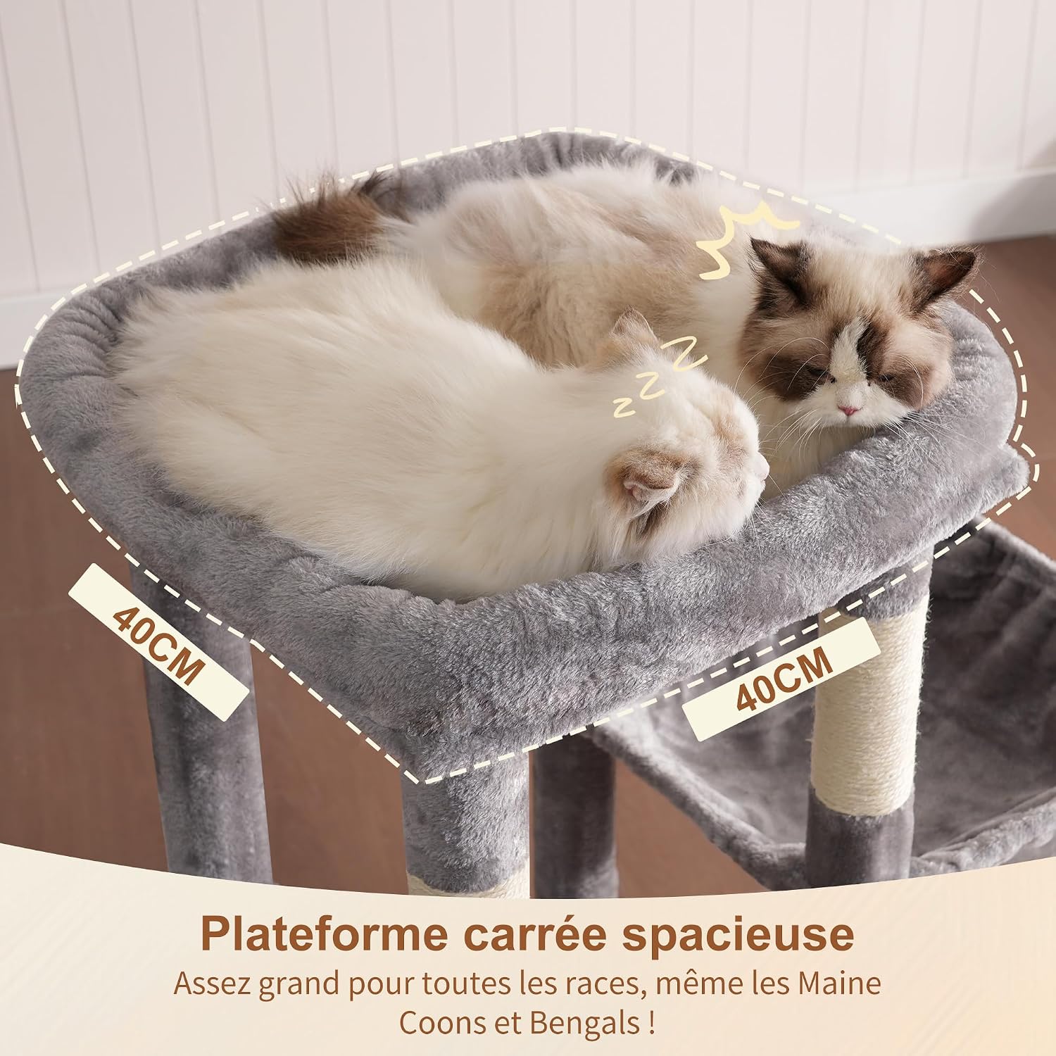 Detalle 2 de Heybly Arbre Ă Chat 120cm avec base 70x40 cm đ±
