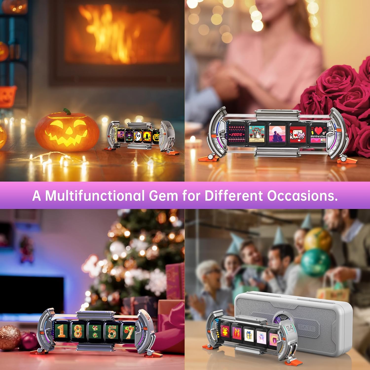 Thumbnail 6 de Divoom Times Gate WiFi – Écran Pixel Art 5×128×128, horloge LED connectée et décoratif pour bureau / gaming room