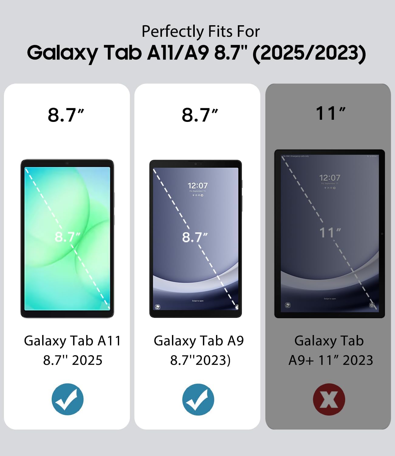 Detalle 2 de Coque TiMOVO pour Galaxy Tab A11 A9, 8,7 pouces ⚙