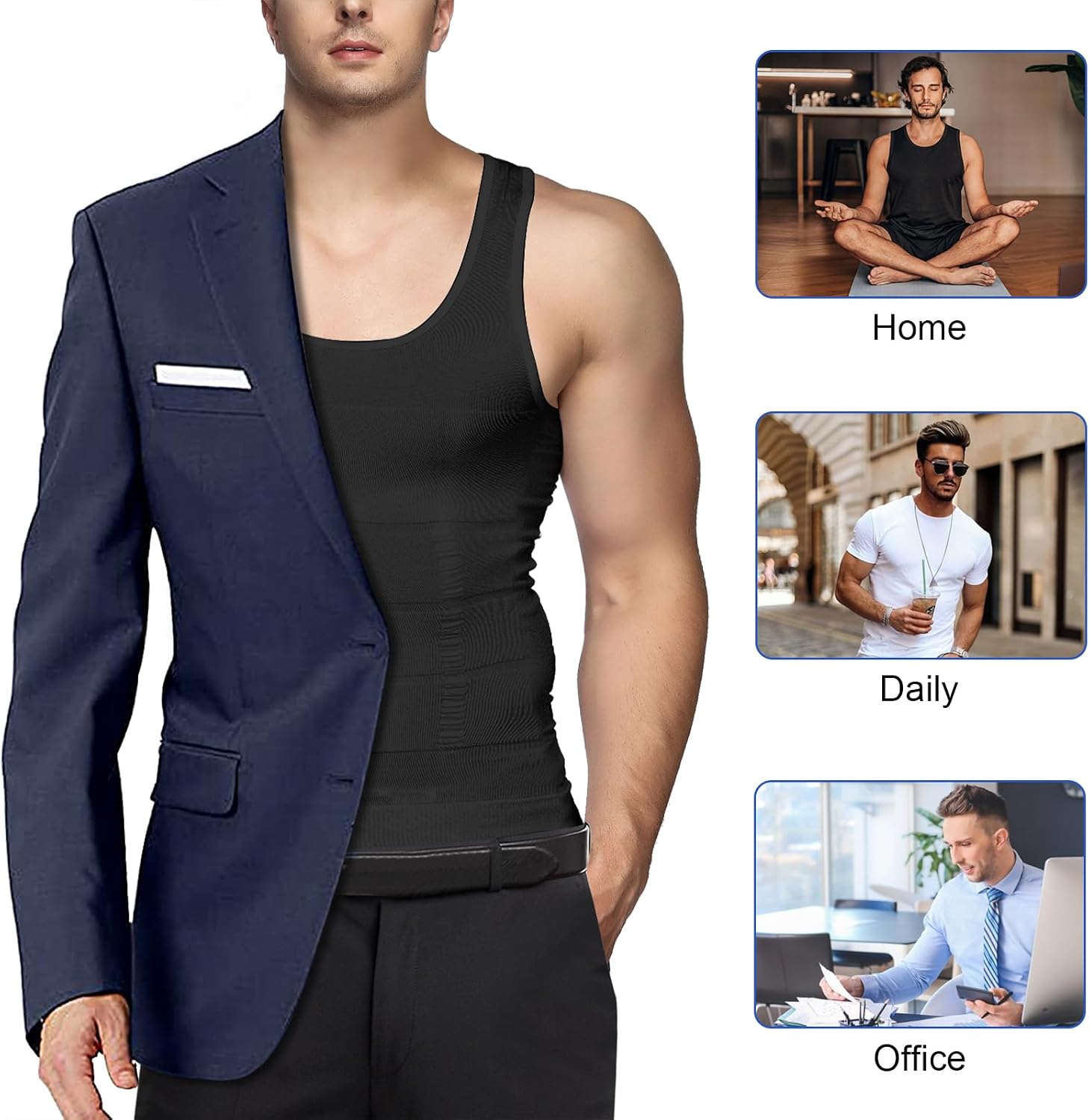 Thumbnail 3 de Odoland 3-Pack Men Compression Shirt