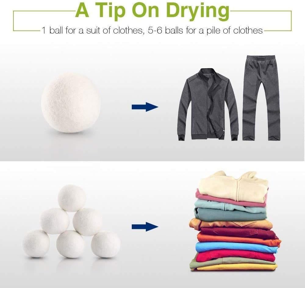 Detalle 2 de Lypumso YMQ-01 XL Wool Dryer Balls, Pack of 6, New Zealand Wool