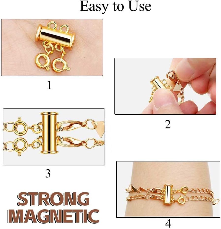 Detalle 2 de OHINGLT 01 Magnetic Necklace Layering Clasps, Brass, Gold and Silver Plated