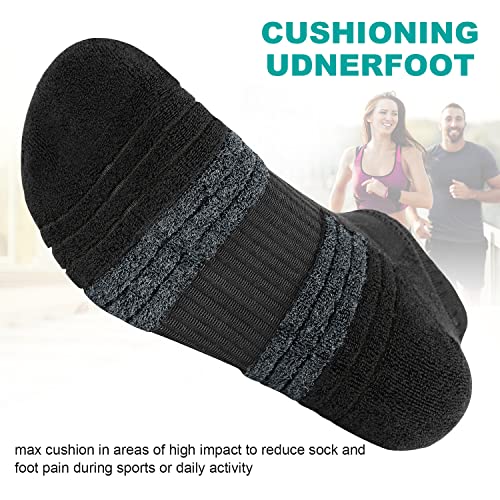 Detalle de coskefy Running Socks Thick Cushion Ankle Anti-Blister Cotton – 6 Pairs