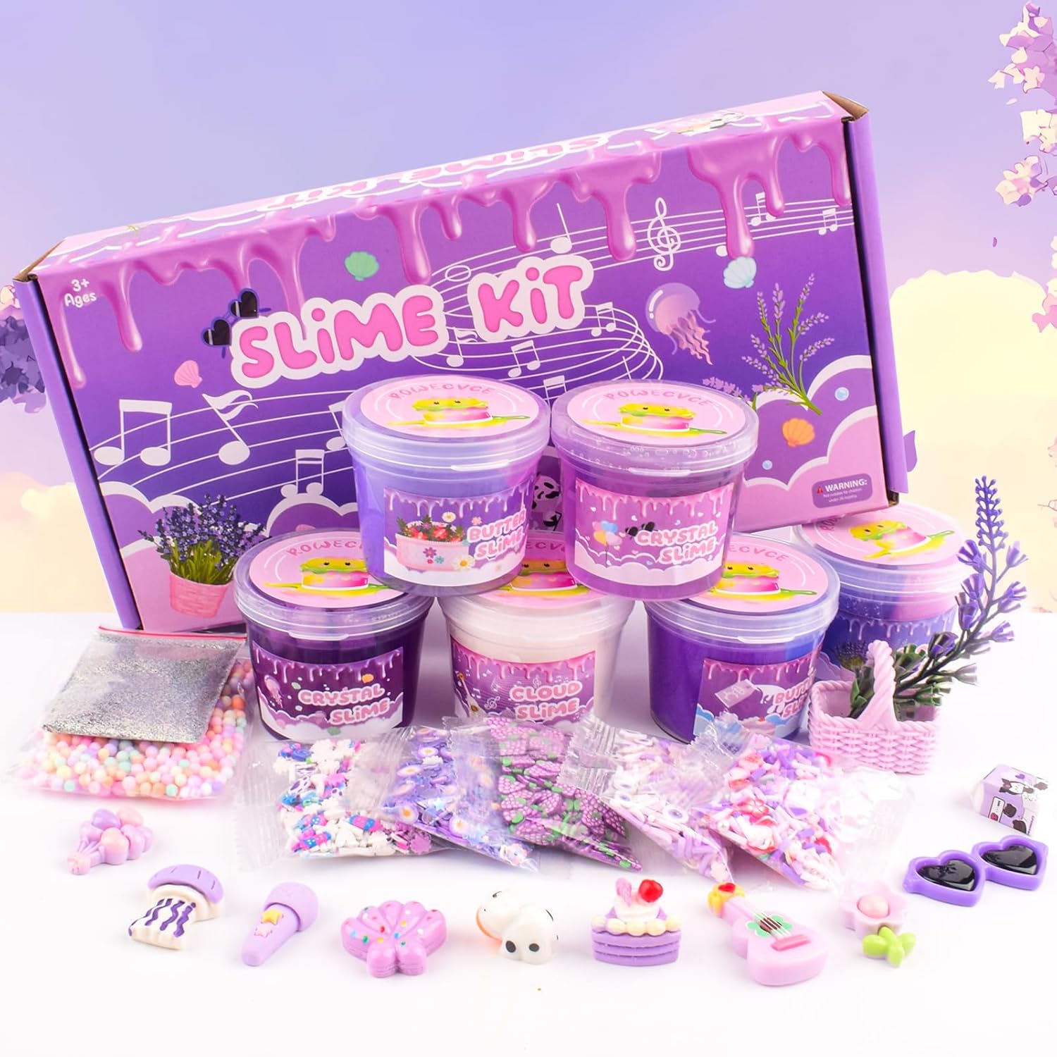 Thumbnail 5 de 6 Pack Slime Kit, Purple Dream Slime Kids: Cloud Butter, Clear Slime & Accessories for Creative Play