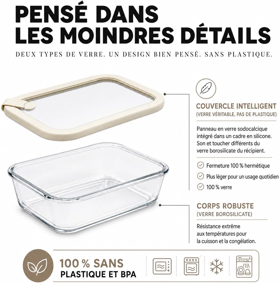 Detalle 2 de Dalena Home Cabanyal voorraadpotten 4 x 370 ml in borosilicaatglas
