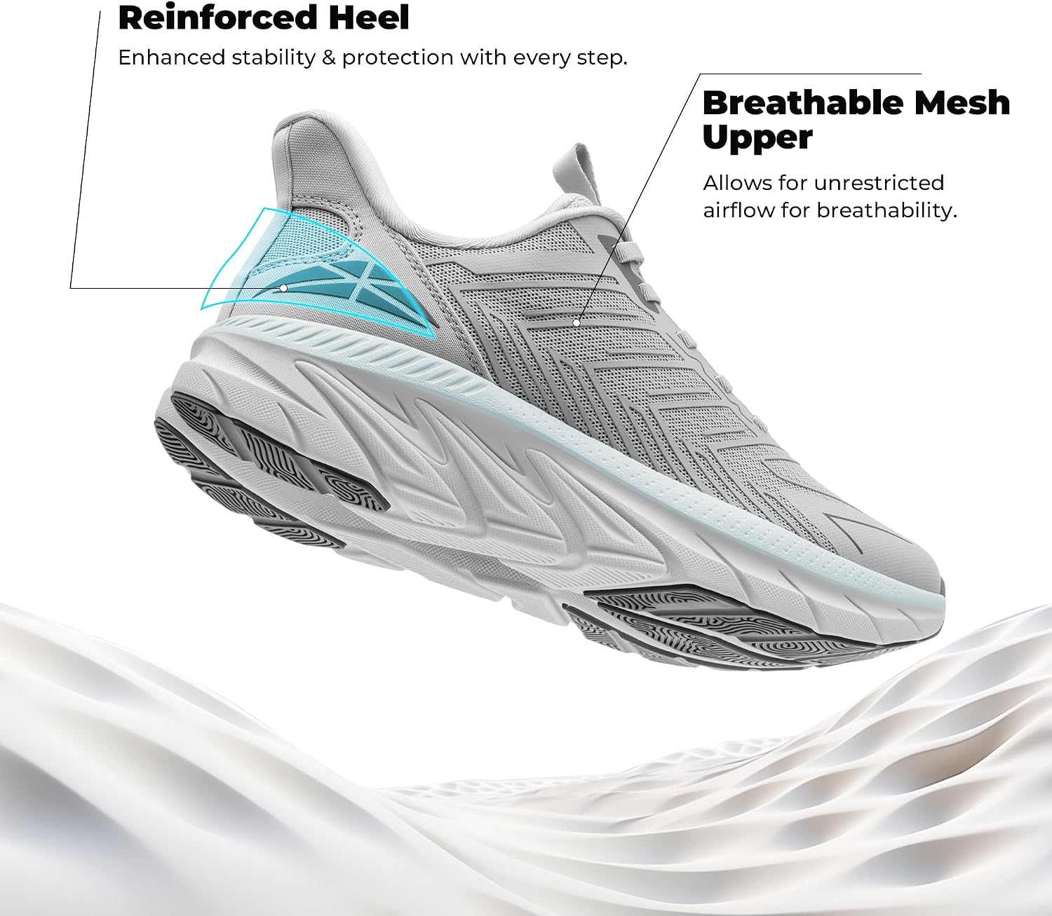 Detalle 2 de ALLSWIFIT Women’s Slip-On Athletic Walking Shoes (Cushy, Breathable, Non-Slip)
