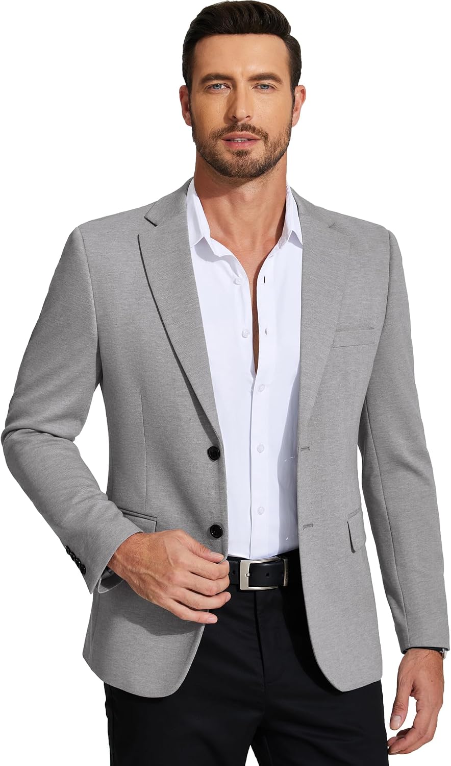 Thumbnail 1 de COOFANDY Men's Knit Blazer, Lightweight Stretch Fabric, Two-Button Design