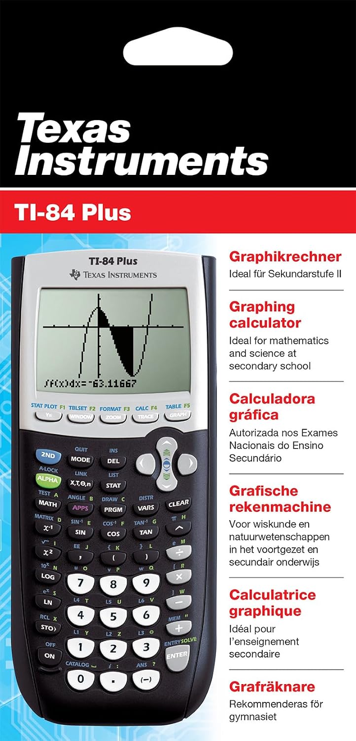 Detalle 2 de Texas Instruments TI-84 Plus Graphikrechner (8-Zeilen Anzeige, Dunkelblau) – robustes Rechenzentrum für Schule