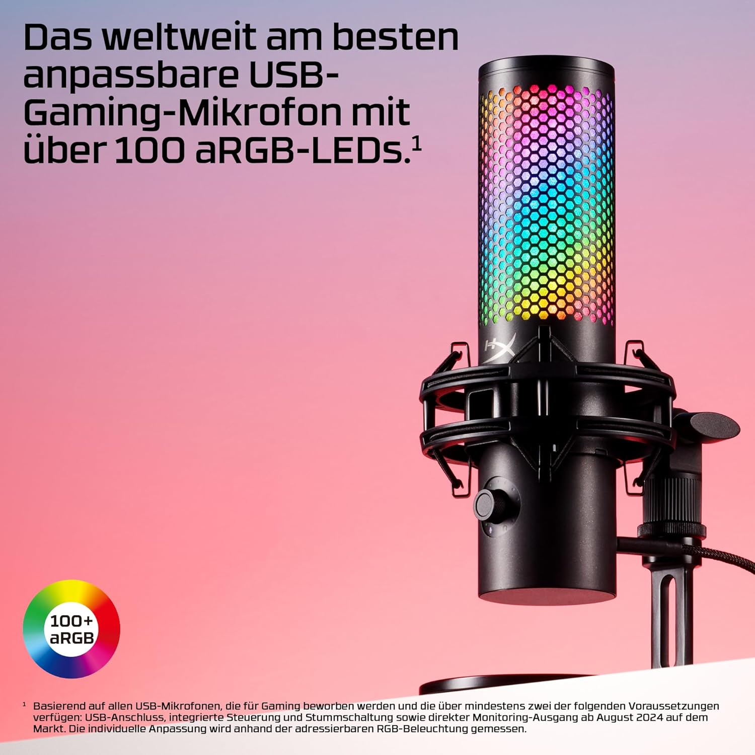 Thumbnail 2 de HyperX QuadCast 2 S USB-Mikrofon mit RGB, Tap-to-Mute und 4 Richtcharakteristiken