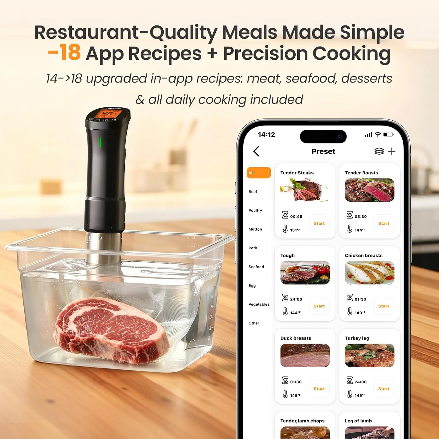 Thumbnail 2 de InkSous ISSV-200-W 1000W Wi-Fi Sous Vide Cooker