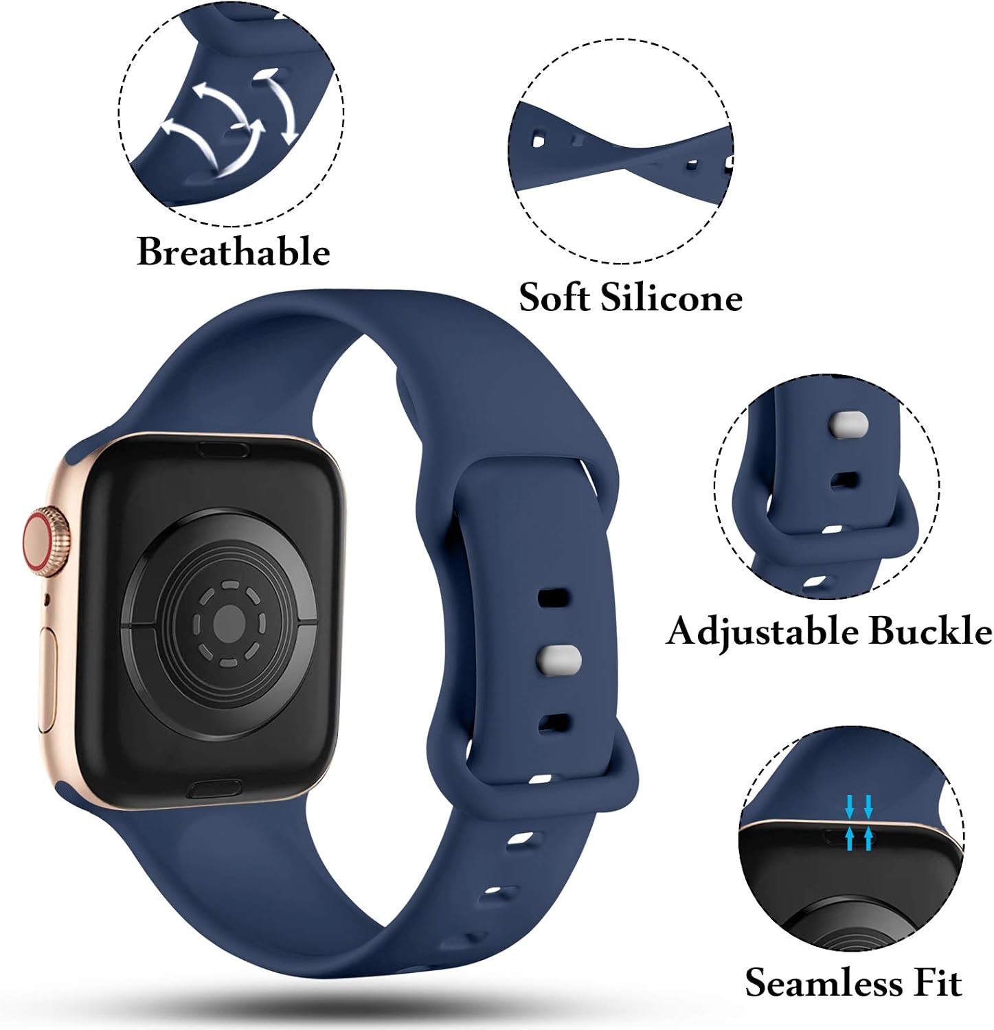Detalle 2 de CeMiKa Correa Deportiva de Silicona para Apple Watch 💙