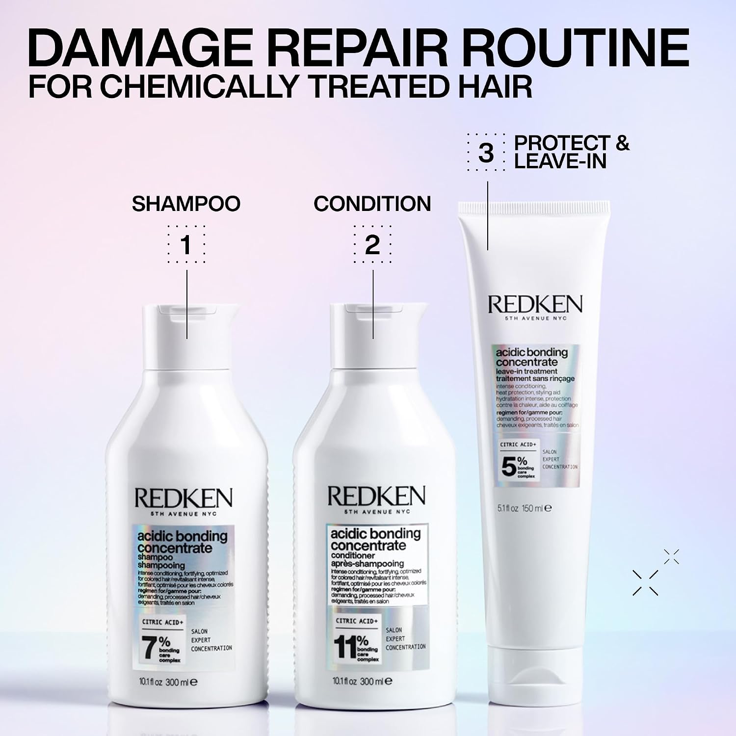 Detalle 2 de Redken Acidic Bonding Concentrate Shampoo – Pflegendes Haarshampoo mit intensivem Schutz vor Farbverlust (300 ml)
