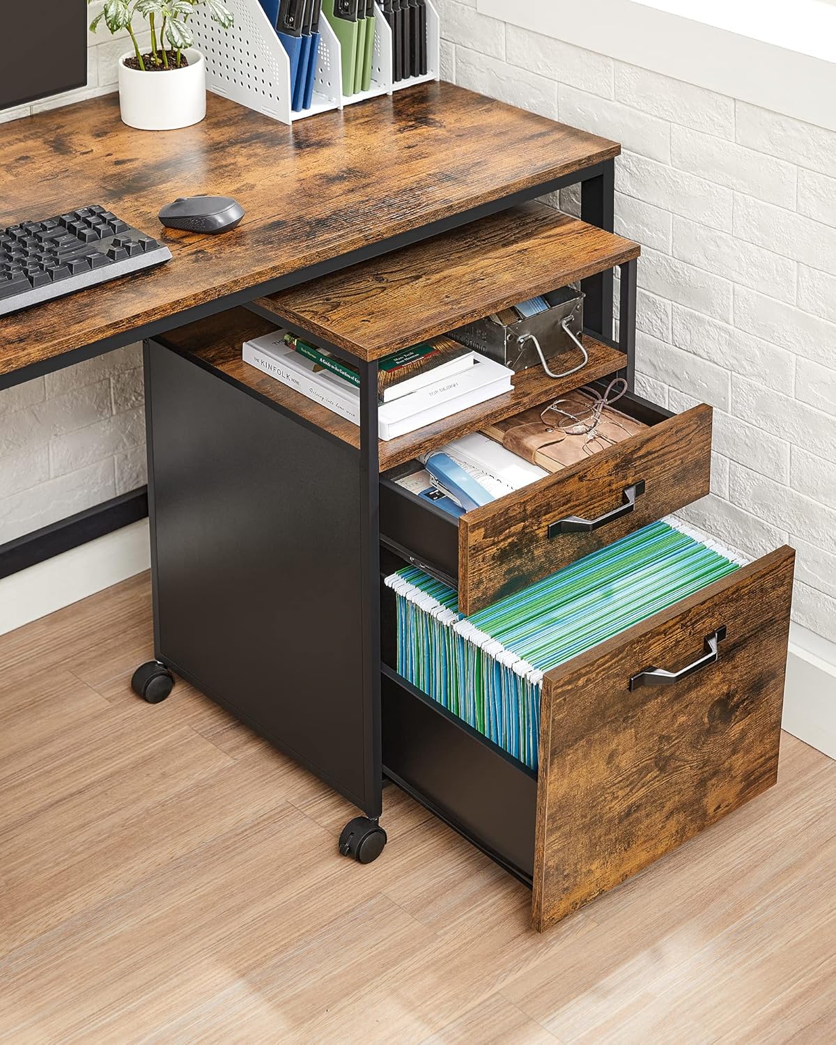Detalle 1 de VASAGLE mobile file cabinet with 2 drawers