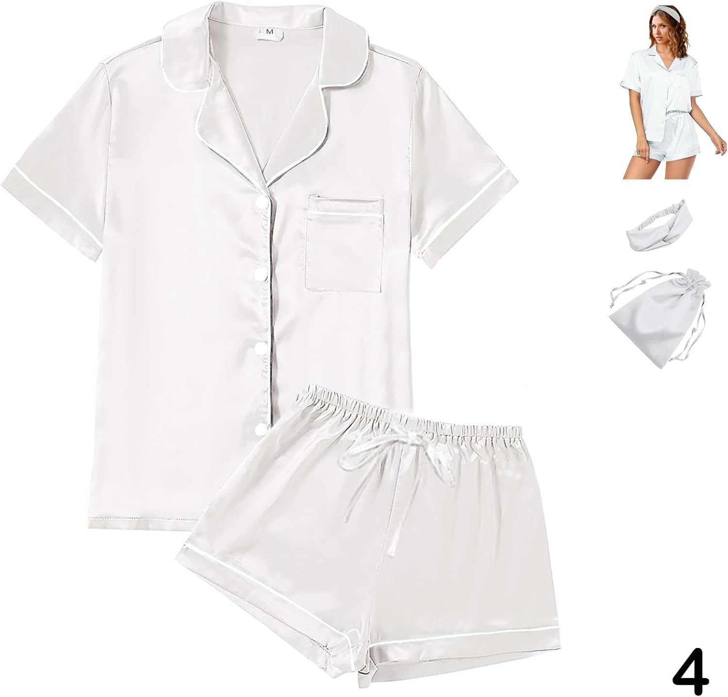 Thumbnail 2 de Satin Silky Pajama Set Floral XS-4XL
