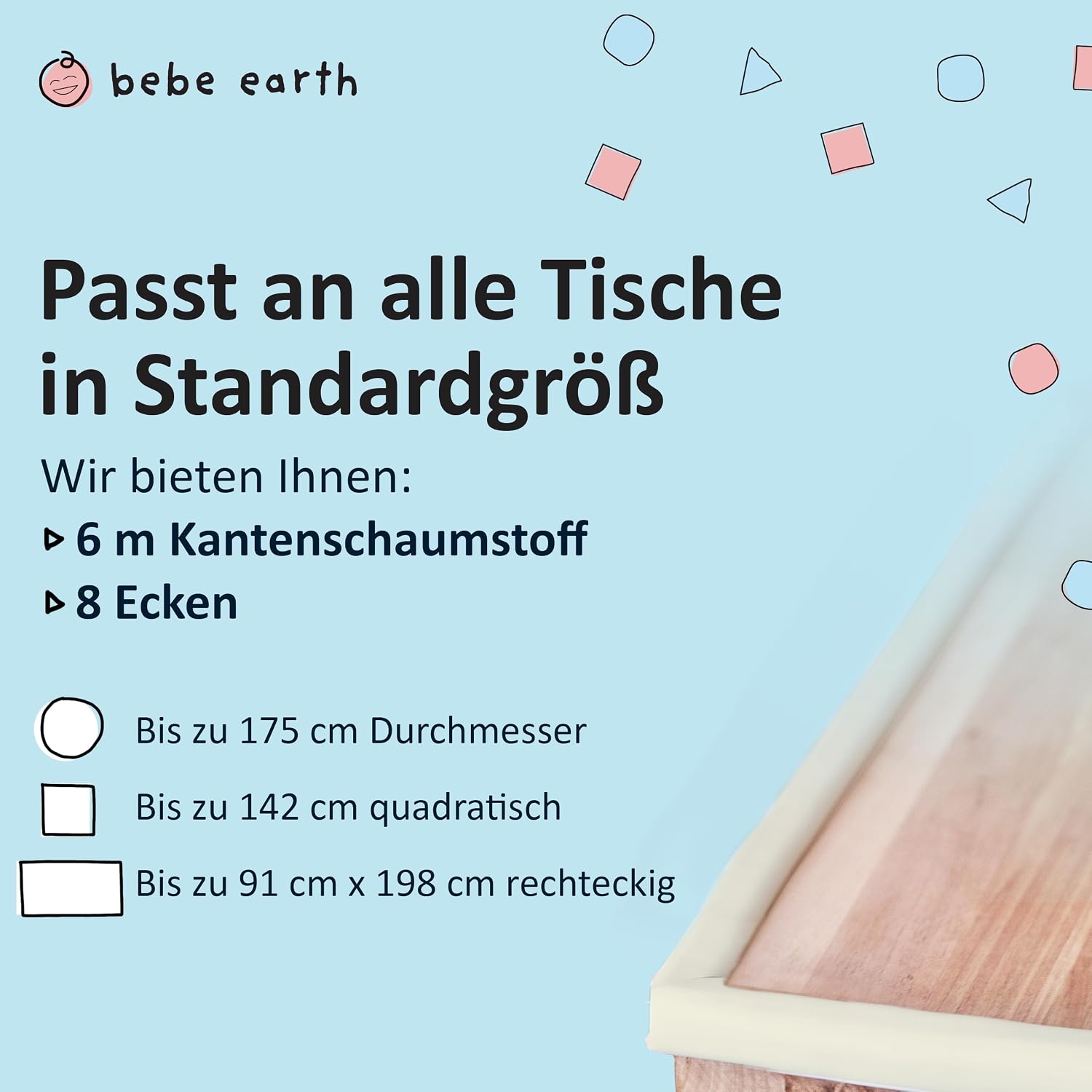Thumbnail 1 de Bébé Earth Kinderschutz-Möbel-Set mit 6m Kantenschutz und 8 Eckschutz aus Schaumstoff (inkl. Türstopper), braun