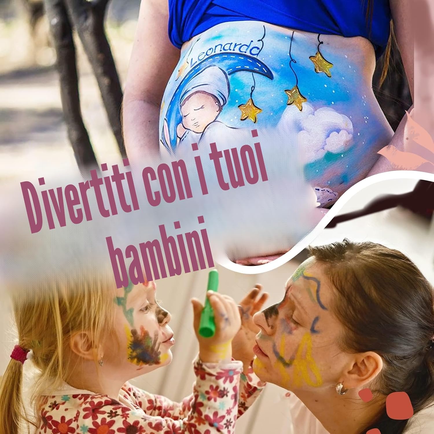 Detalle 2 de Beesjuy 12 Colori Body Painting: trucco sicuro per bambini e family fun