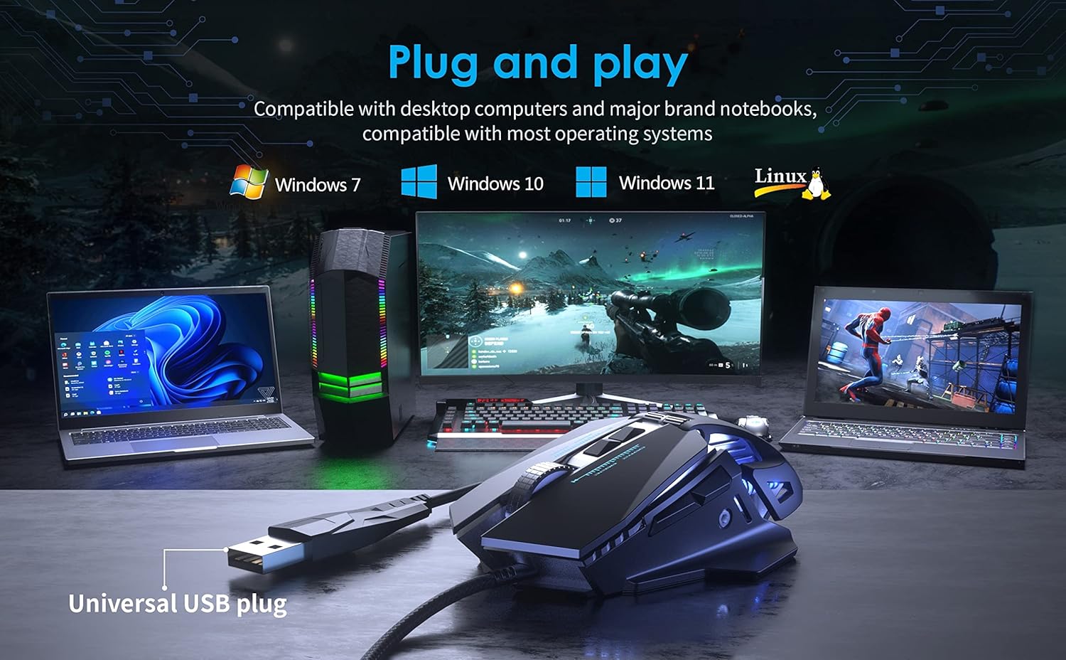 Thumbnail 3 de CYD C300 Gaming Mouse: wired, ergonomic and budget-friendly for hours of play