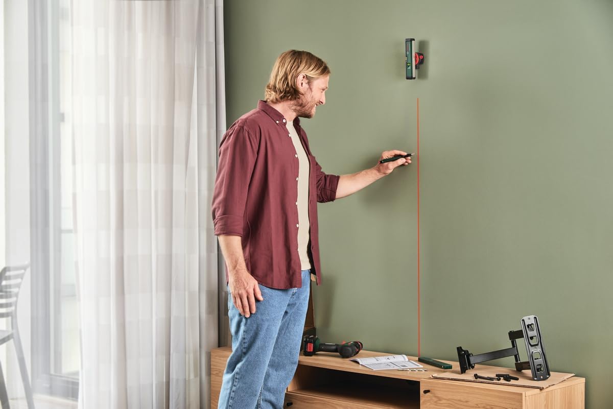 Detalle de Bosch UniversalWallLevel: outil 3 en 1 – niveau à bulle, laser ligne et pointeur