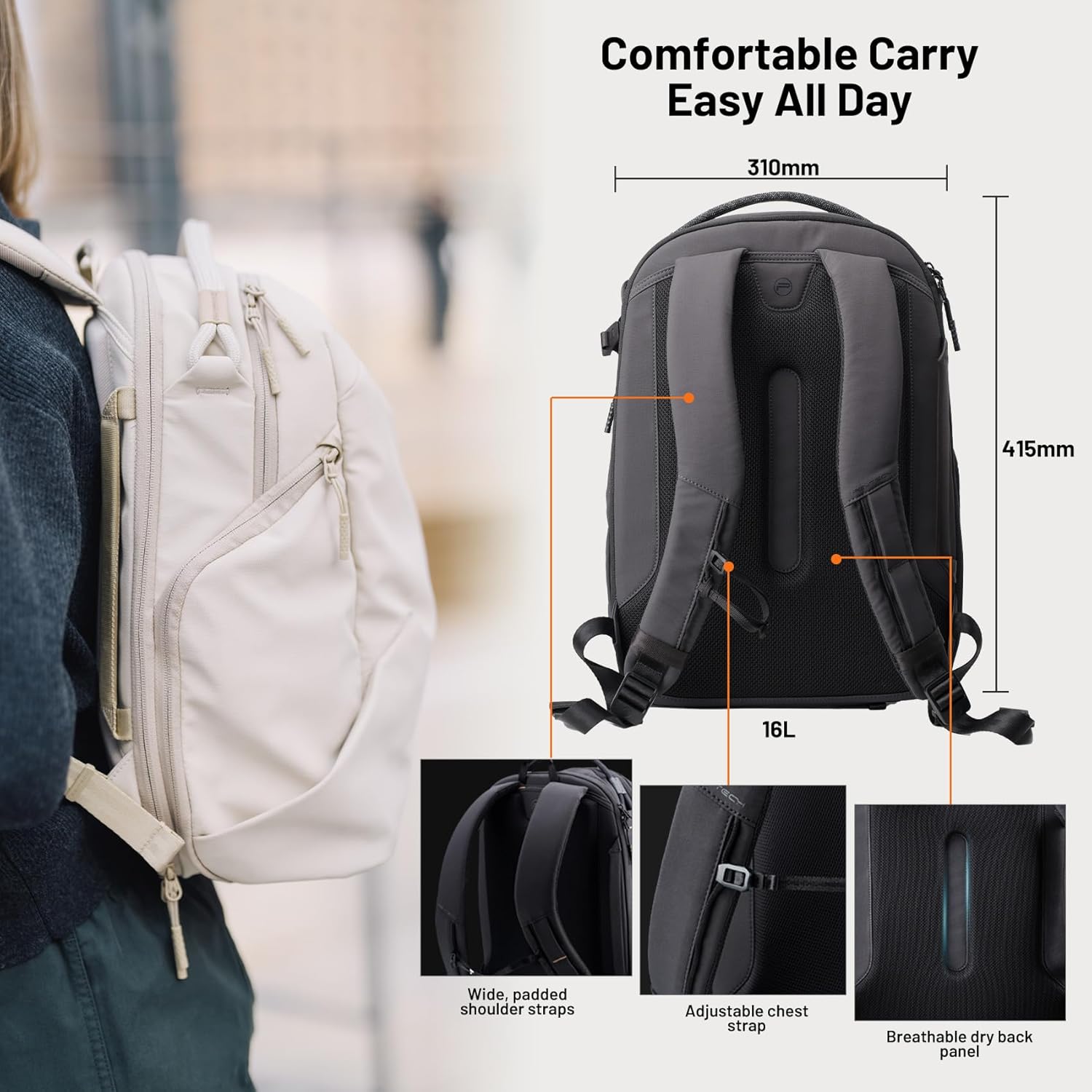 Thumbnail 4 de PGYTECH OneGo Lite Camera Backpack 16L – Lightweight, Water-Resistant Backpack for DSLR/Mirrorless Gear