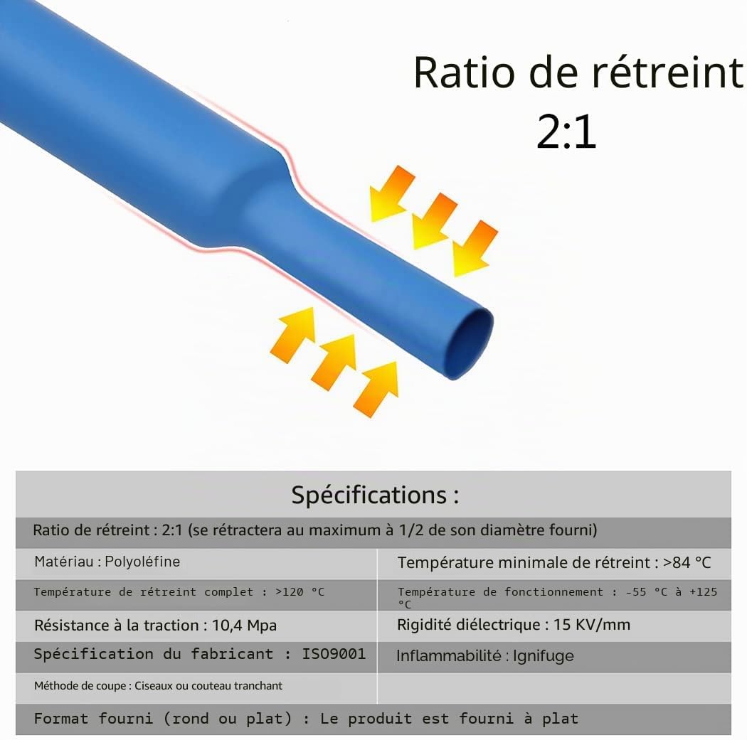 Thumbnail 2 de Preciva 1200 Gaines thermorétractables – 12 tailles, 5 couleurs pour câbles et connexions